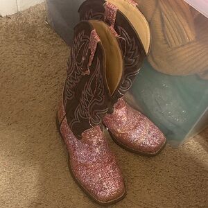 Pink Glitter Cowboy Boots